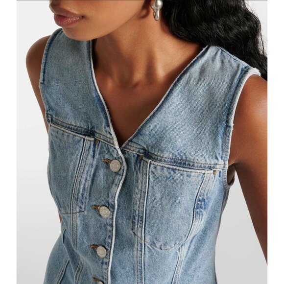 Agolde Trina Denim Mini Dress Size Small 90's Y2K Vest - Picture 3 of 6